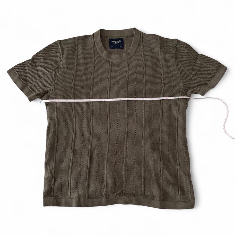 Abercrombie & Fitch Olive Ribbed Knit Short Sleeve Tee